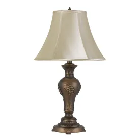 100W Cavan Aluminum Casted Table Lamp With Softback Faux Silk Shade By Cal Lighting