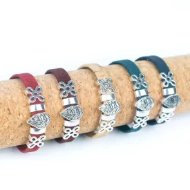 10mm flat colorful cork cord handmade bracelet DBR-039-MIX-5