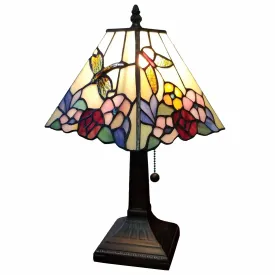 15" Tiffany Style Hummingbird Multi Flower Table Lamp By Homeroots