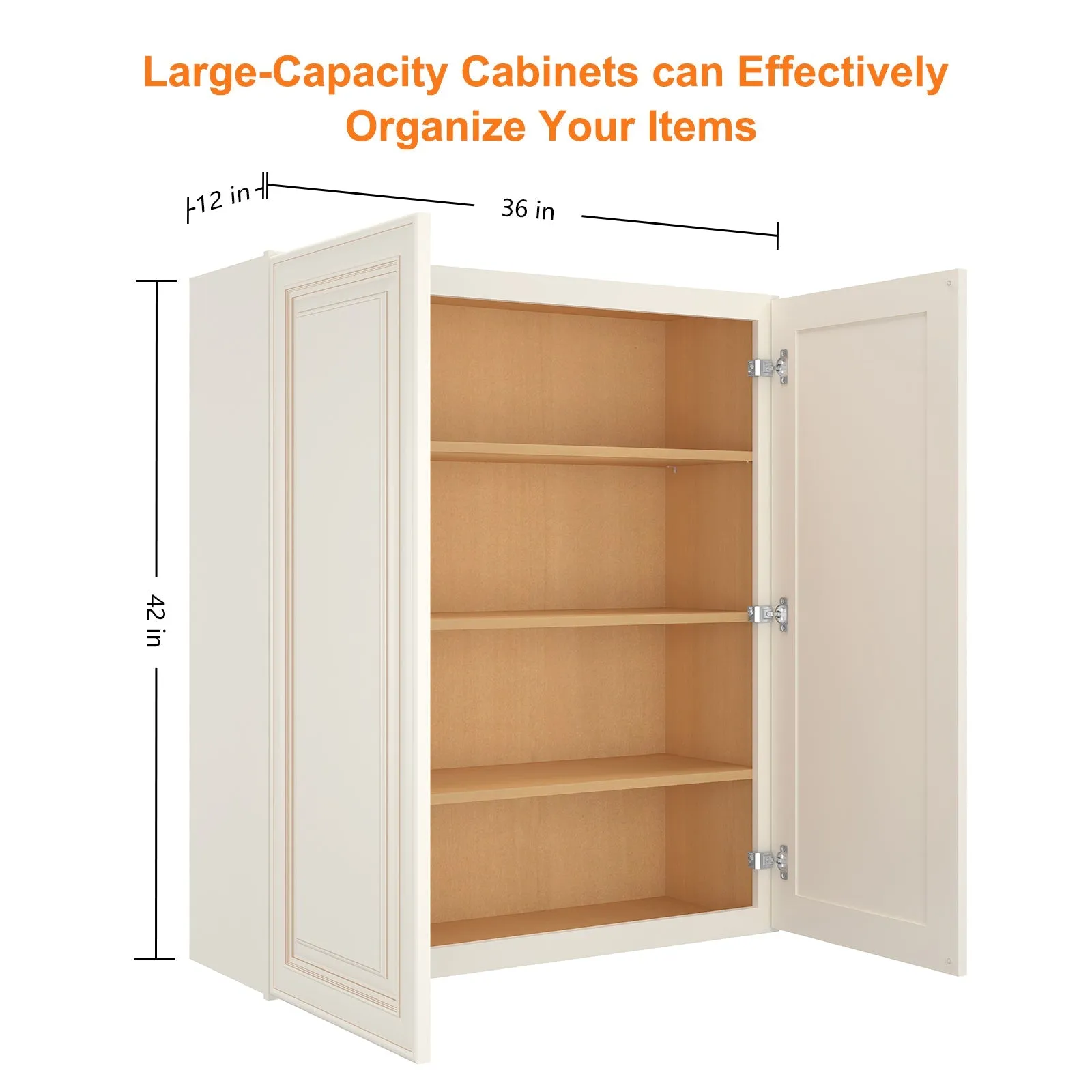 24"D*36"W*42"H Birch Solid Wood Medicine Cabinet Wall Mounted W3642