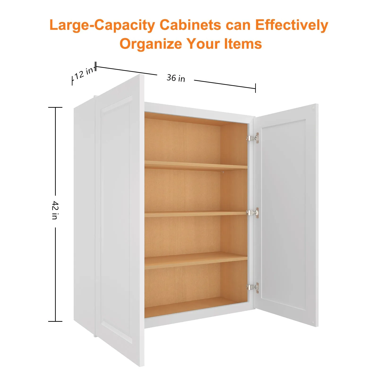 24"D*36"W*42"H Birch Solid Wood Medicine Cabinet Wall Mounted W3642