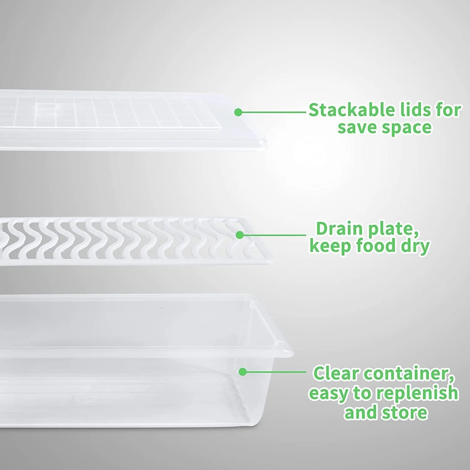 2628 Food Storage Container with Removable Drain Plate and Lid 1500 ml (Pack of 2Pc)