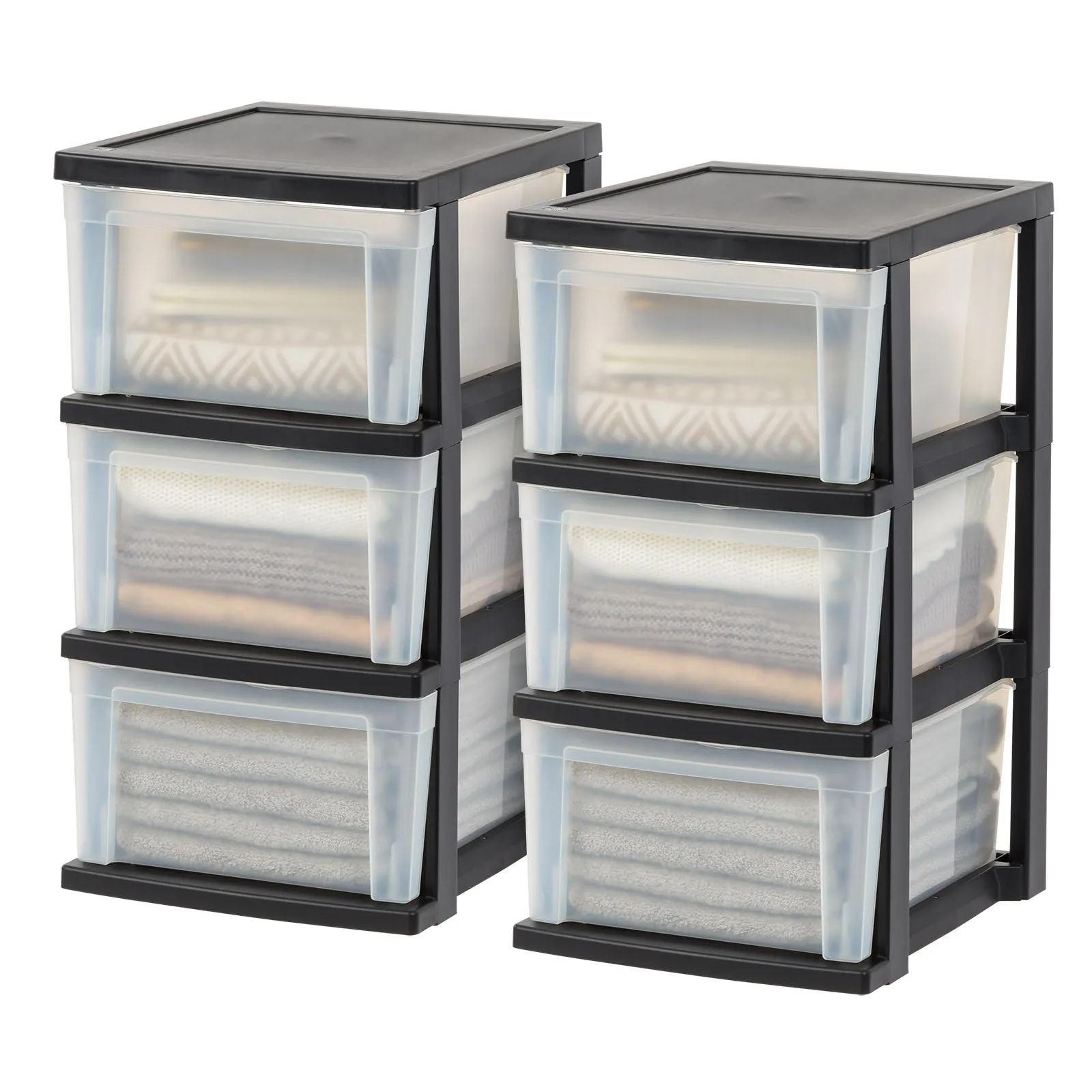 3 Drawer Plastic Organizers and Storage 2 Pack