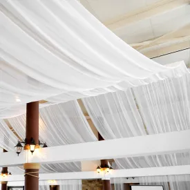 30ft Ceiling/Curtain Draping Sheer Voile Flame Retardant (FR)  - White