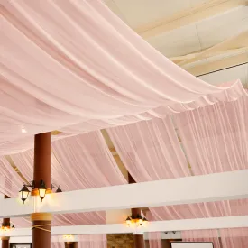 40ft Ceiling/Curtain Draping Sheer Voile Flame Retardant (FR)  - Blush