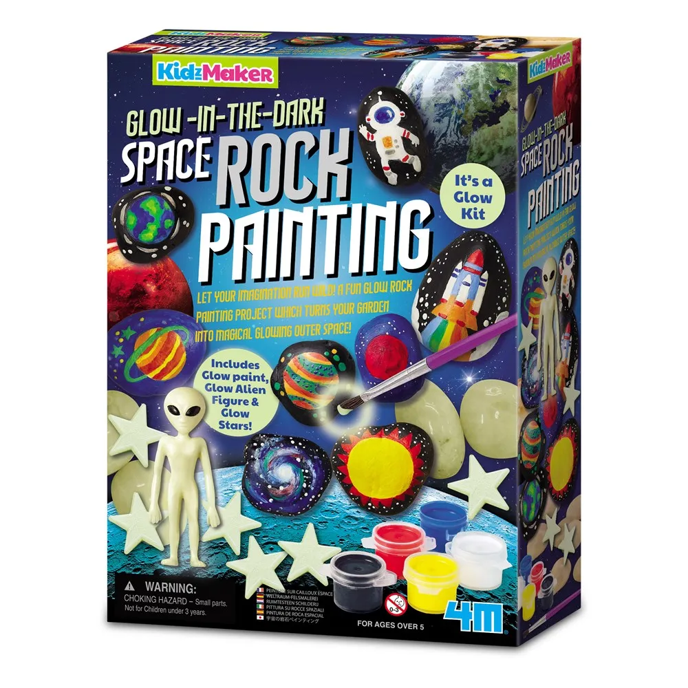 4M - KidzMaker - Glow in the Dark Space Rock Painting