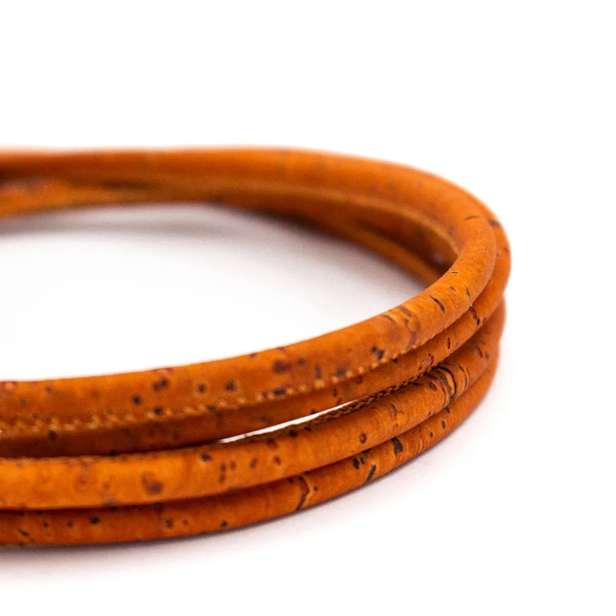 5mm round orange cork cord COR-332(10 meters)