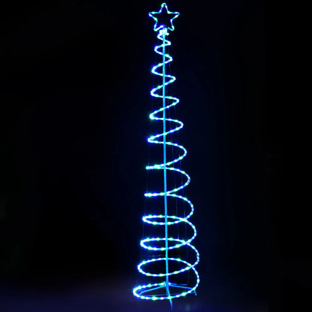 8FT Solar LED Christmas Tree, 8 Modes, Steel Frame - Jingle Jollys