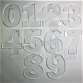 Acrylic Blank Clear Individual Numbers (60-100mm) {Recommended for Sublimation}