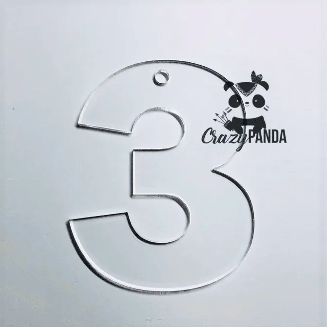 Acrylic Blank Clear Individual Numbers (60-100mm) {Recommended for Sublimation}