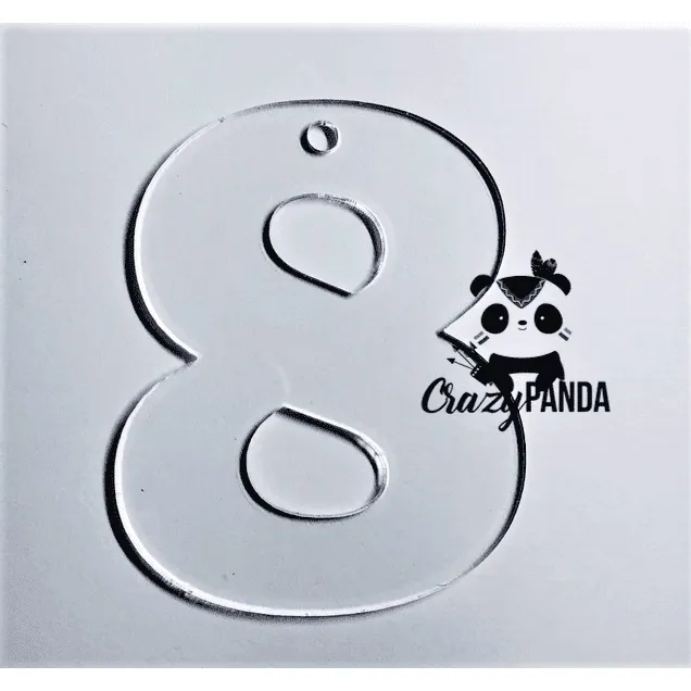 Acrylic Blank Clear Individual Numbers (60-100mm) {Recommended for Sublimation}