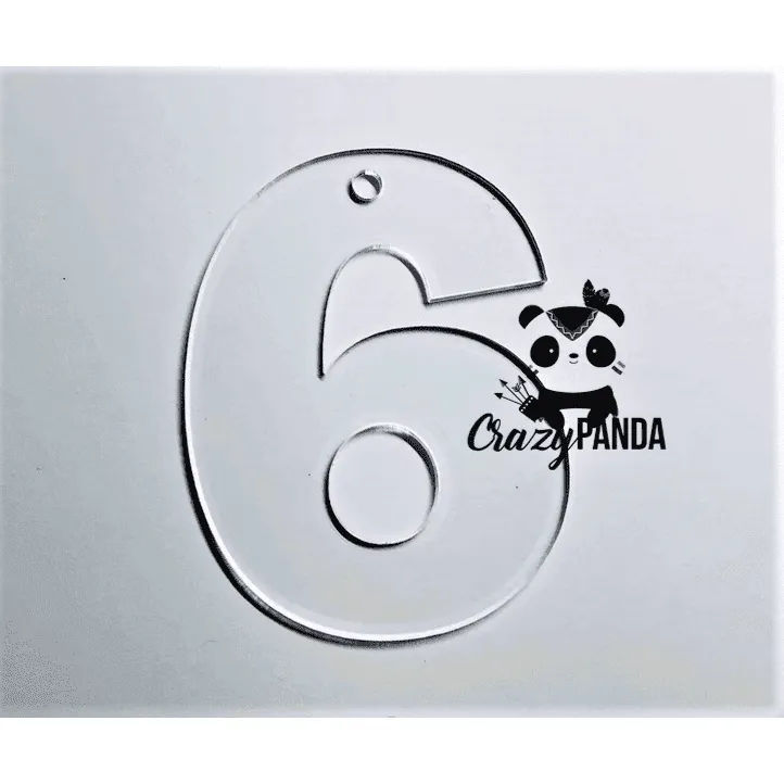 Acrylic Blank Clear Individual Numbers (60-100mm) {Recommended for Sublimation}