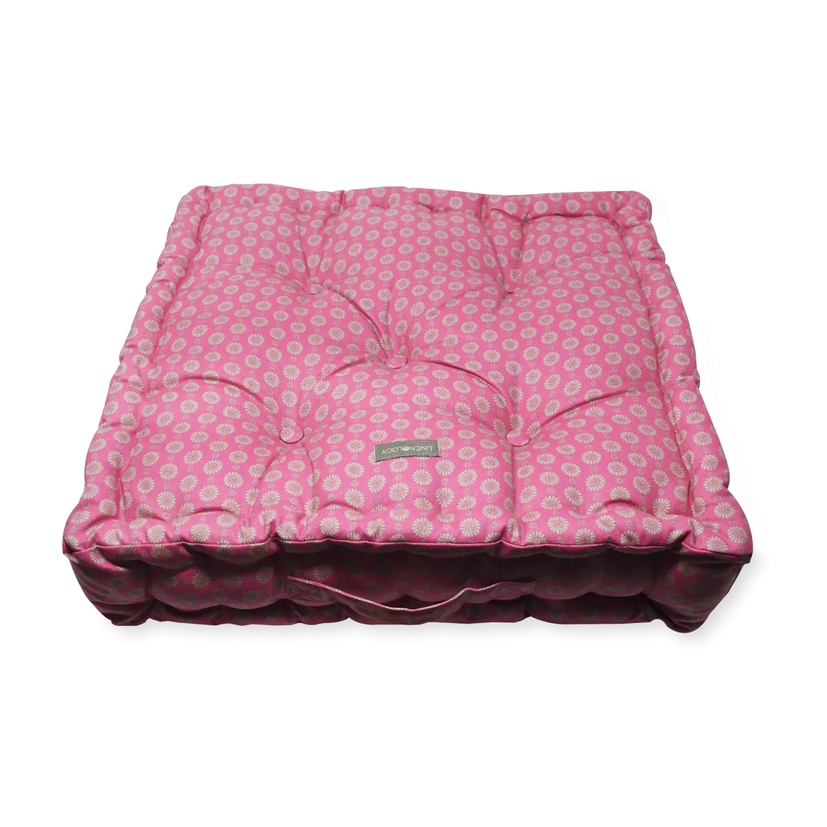 Acrylic Coated Floor Cushion - Geo Pink Flambé