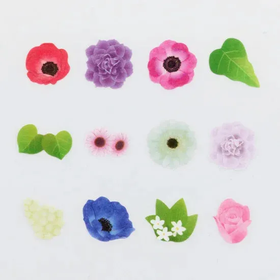 Anemone Bouquet Washi Roll Sticker Bande