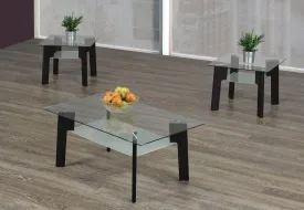 Angularly Simplistic Glass Coffee Table Set