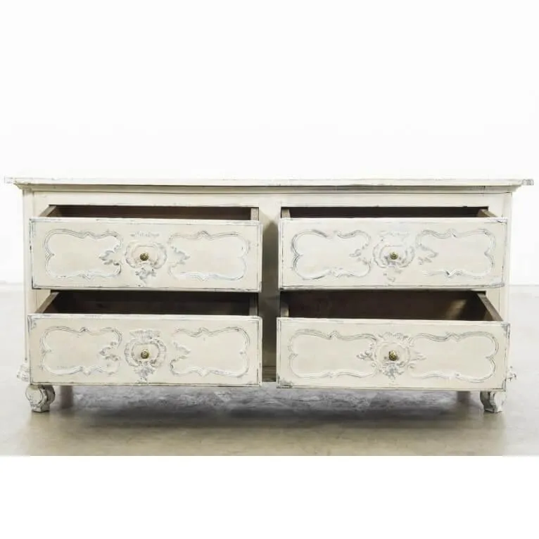 Antique Anais White Patinated Chest