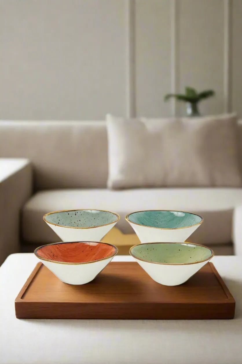 Assorted V Shape Small Bowl Set (4 Piece)