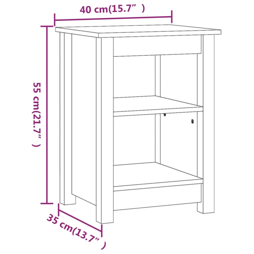 Bedside Cabinets 2 pcs Grey 40x35x55 cm Solid Wood Pine