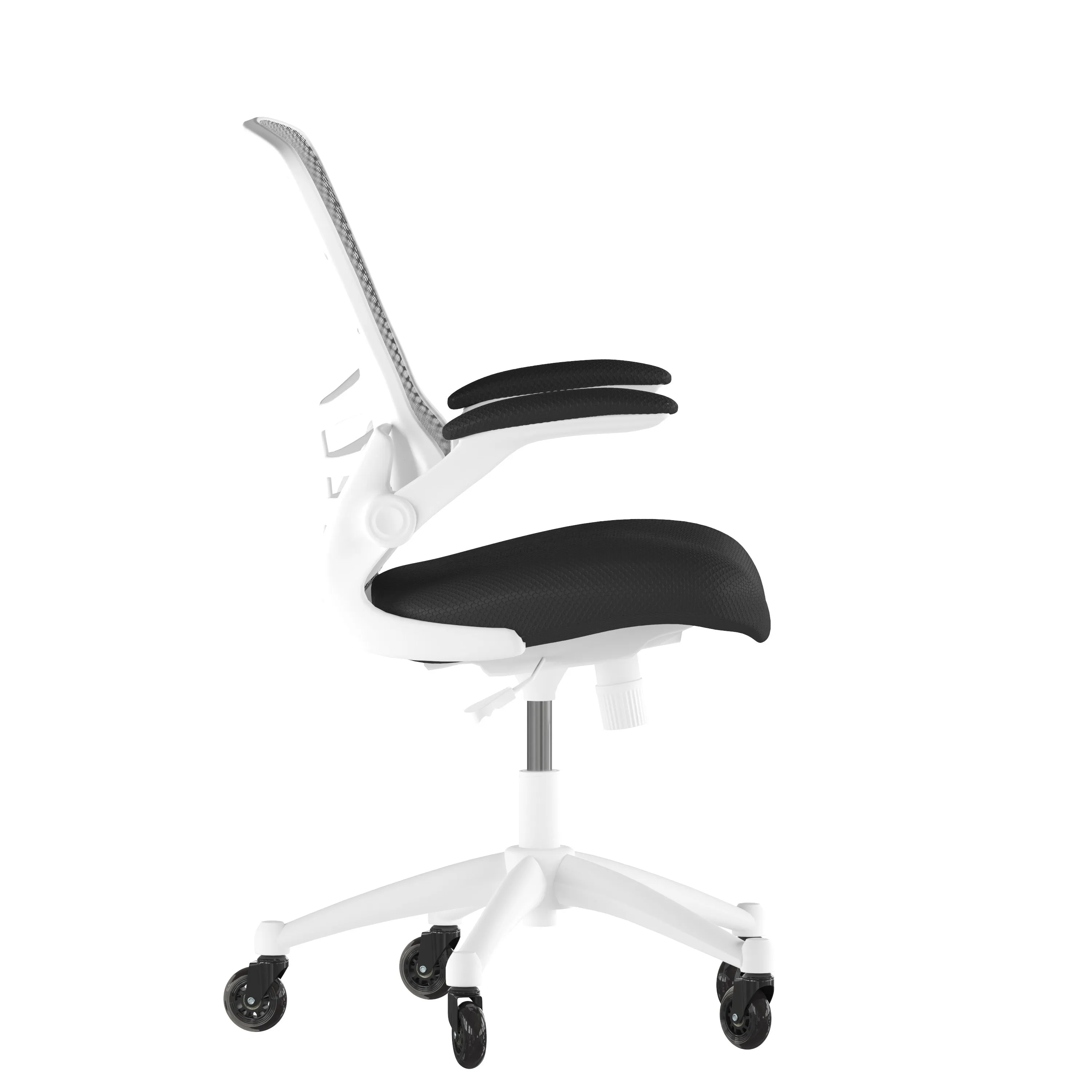 Black Chair with Roller Wheels BL-X-5M-WH-BK-RLB-GG