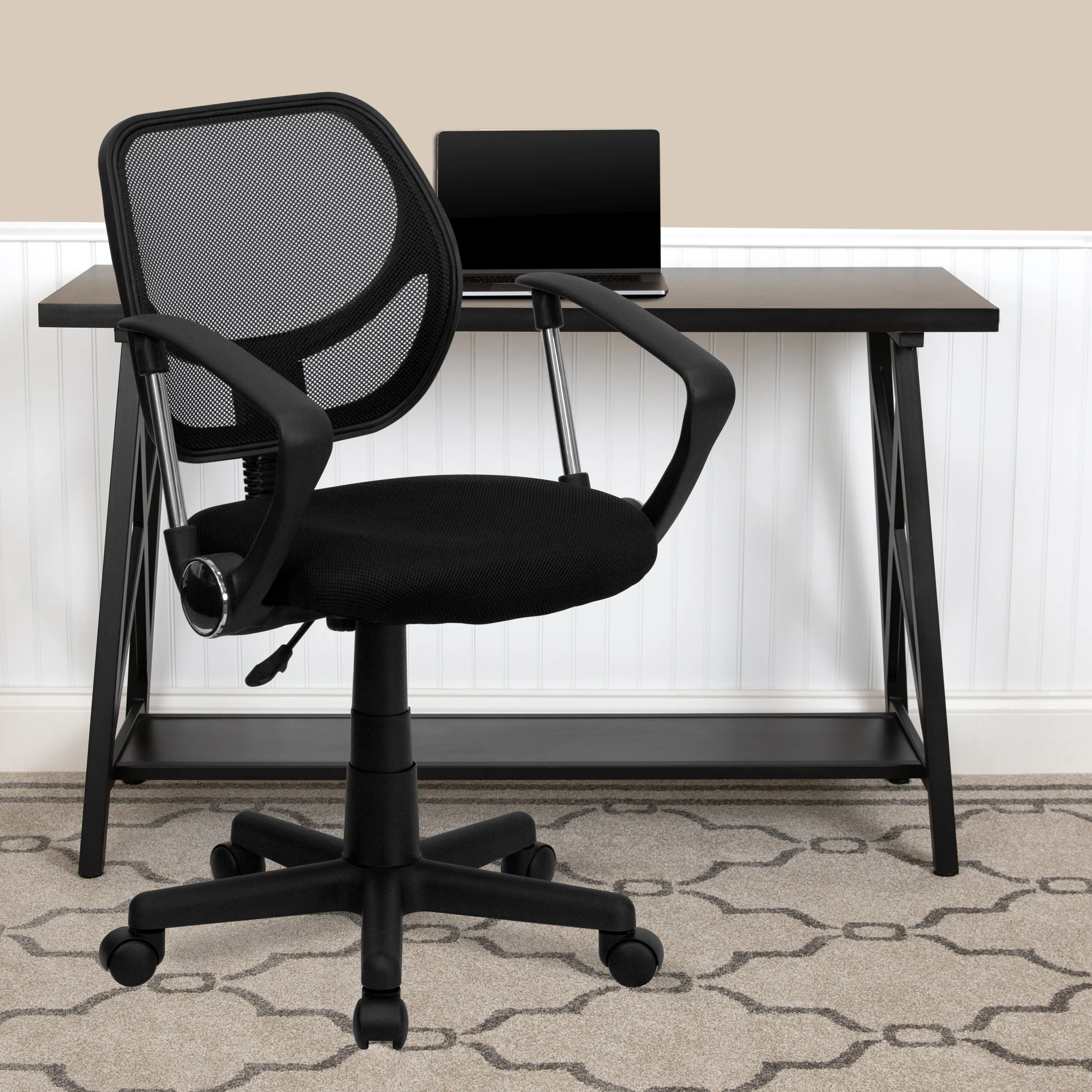 Black Low Back Task Chair WA-3074-BK-A-GG