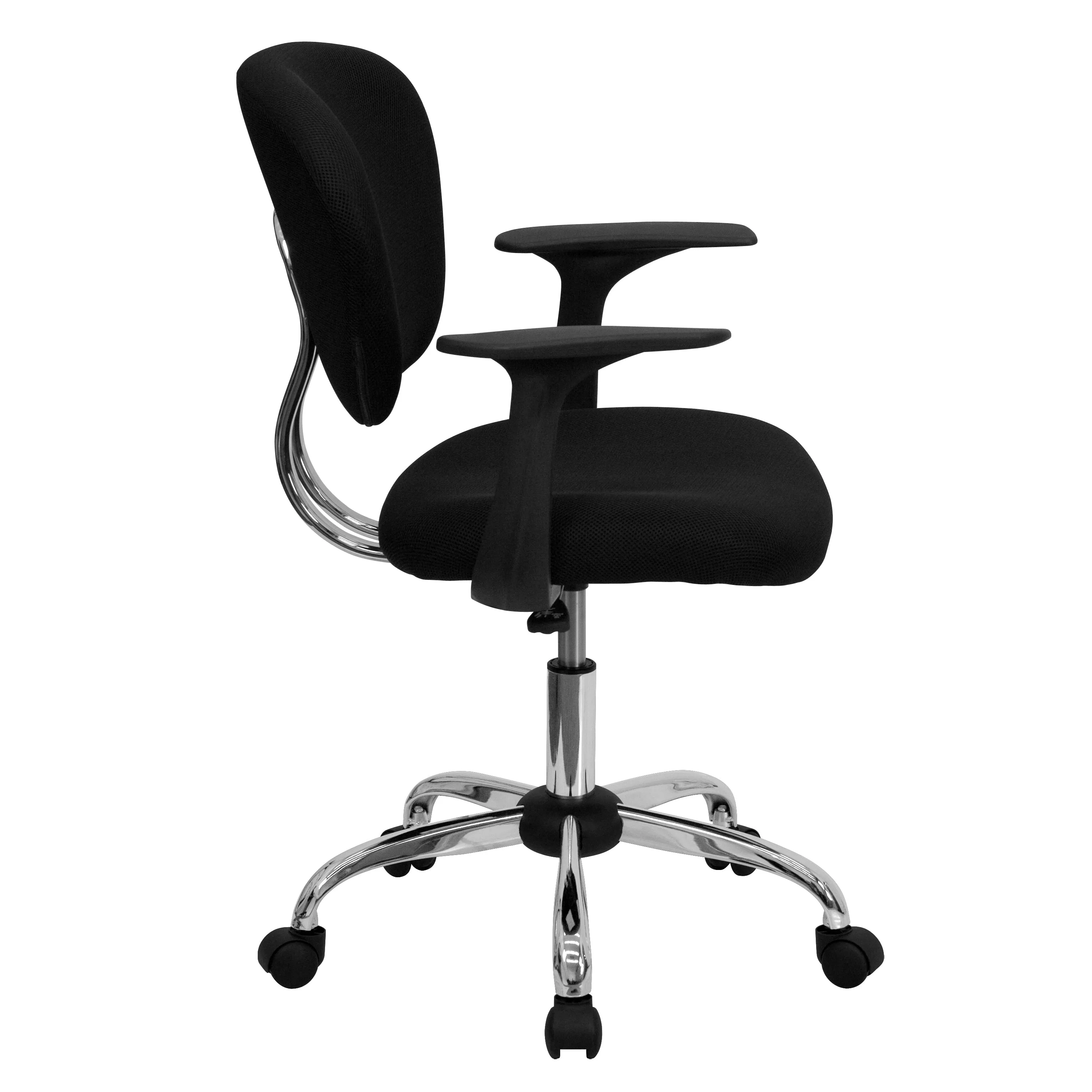 Black Mid-Back Task Chair H-2376-F-BK-ARMS-GG