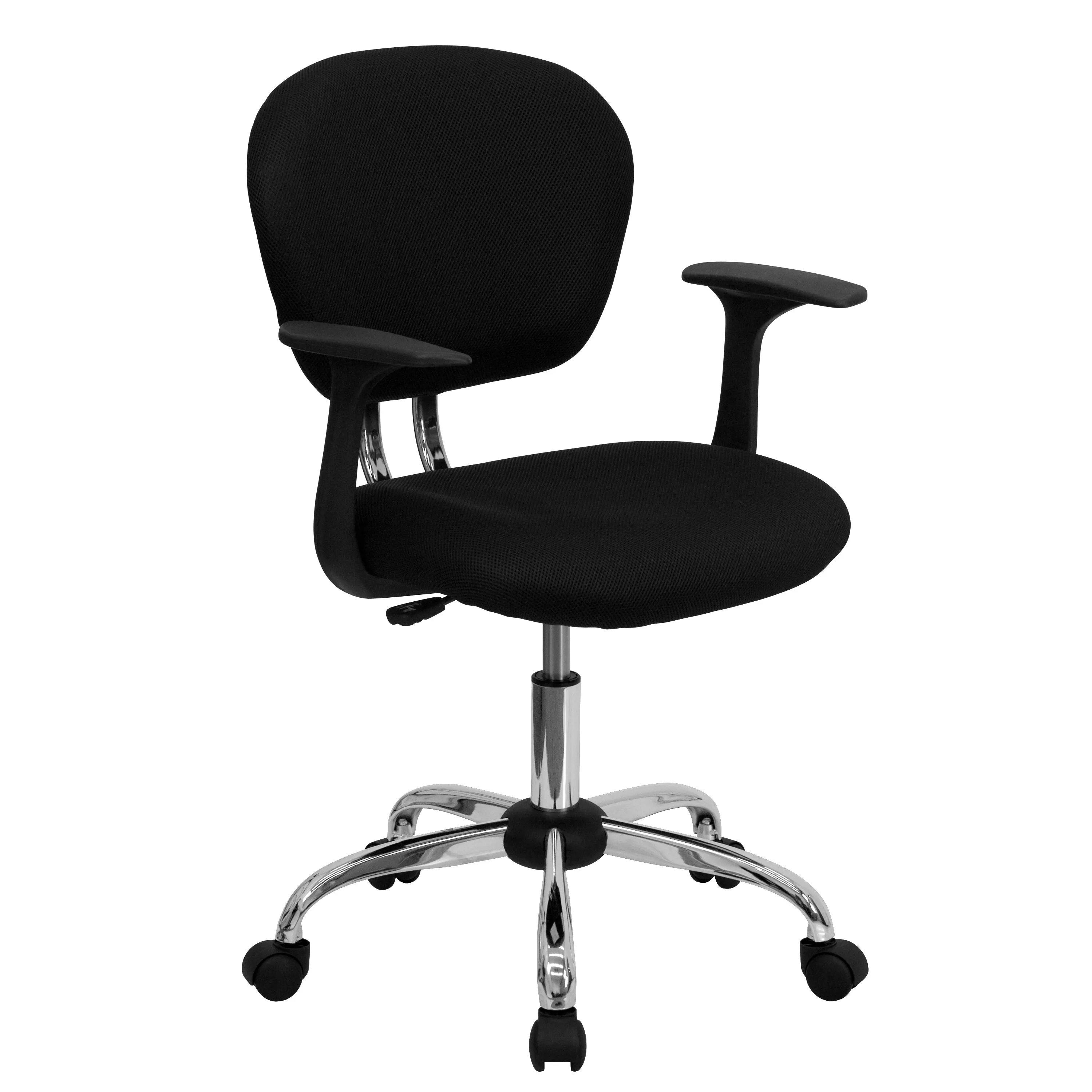 Black Mid-Back Task Chair H-2376-F-BK-ARMS-GG