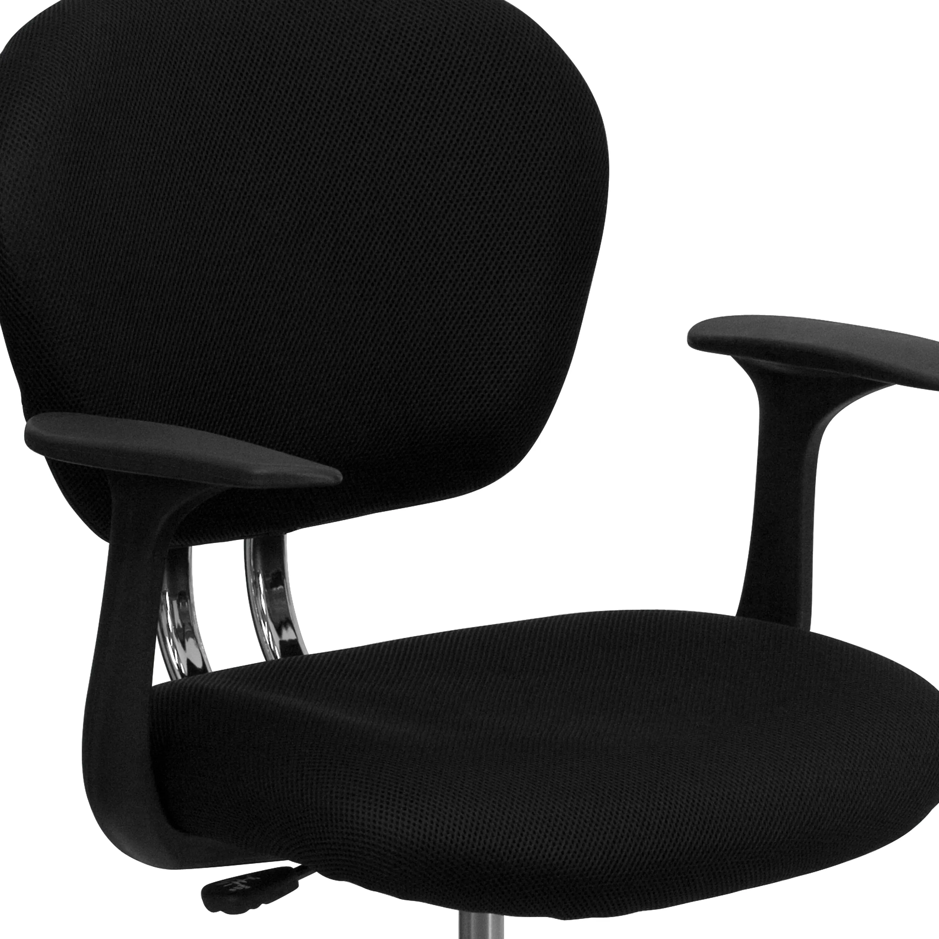 Black Mid-Back Task Chair H-2376-F-BK-ARMS-GG