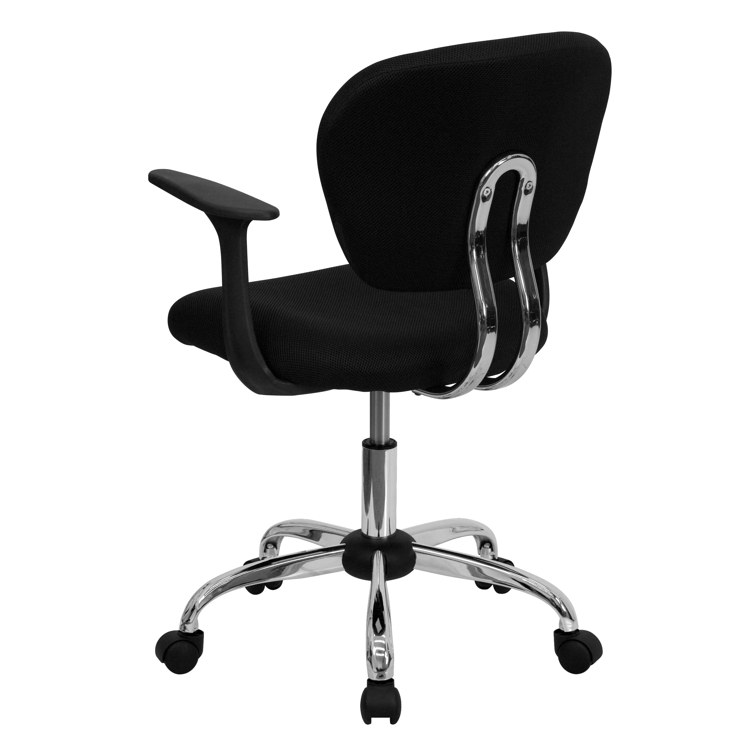 Black Mid-Back Task Chair H-2376-F-BK-ARMS-GG