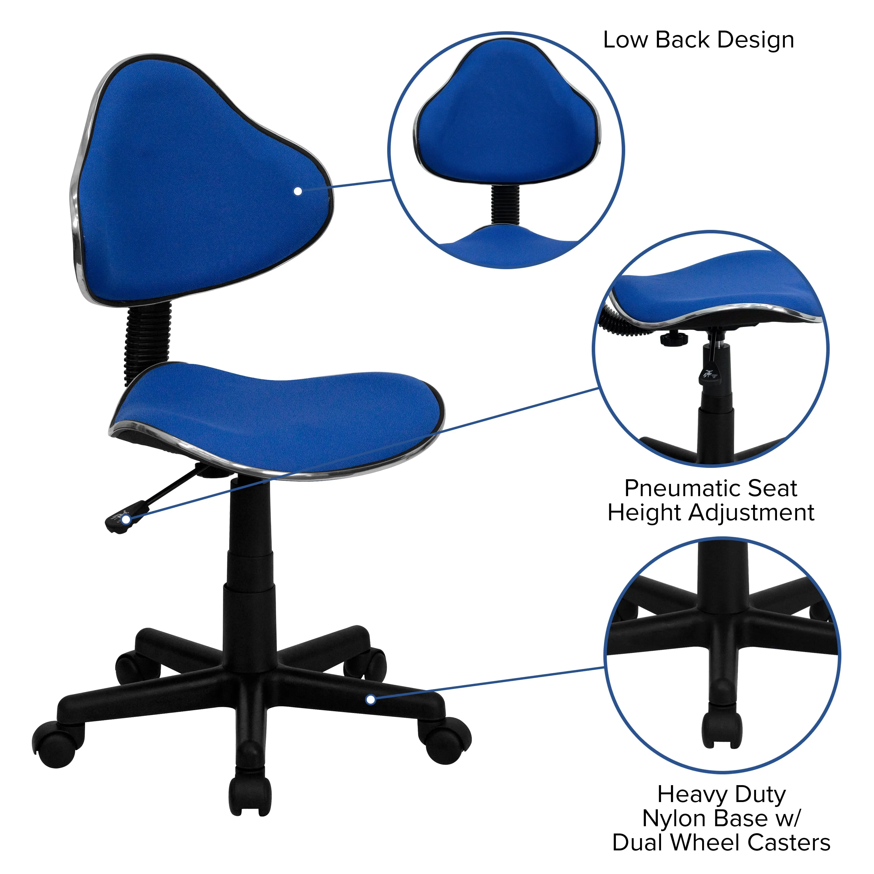 Blue Low Back Task Chair BT-699-BLUE-GG