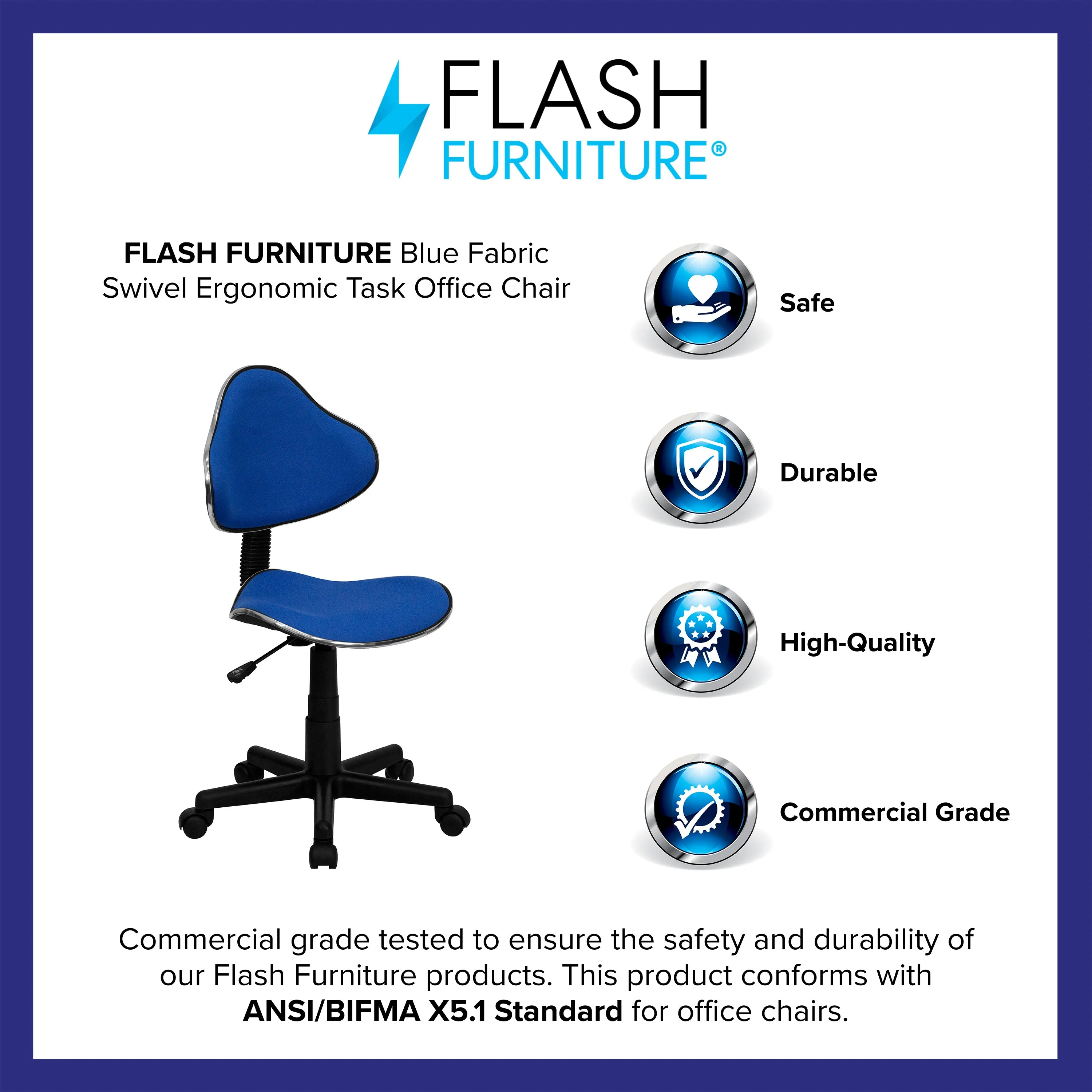 Blue Low Back Task Chair BT-699-BLUE-GG