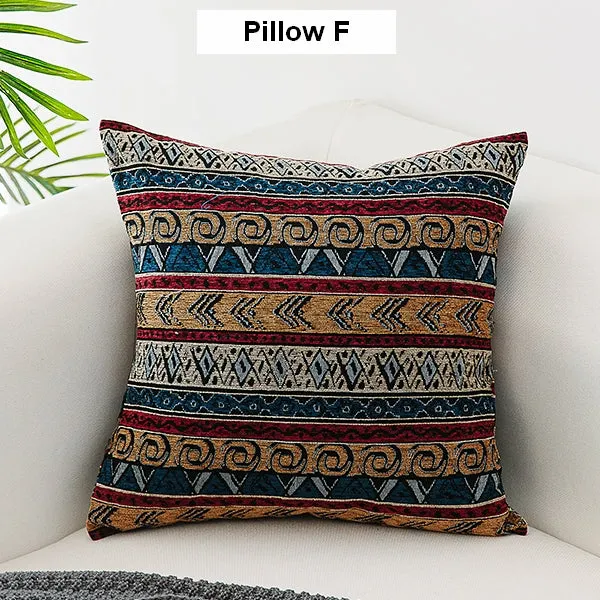 Bohemian Decorative Sofa Pillows, Geometric Pattern Chenille Throw Pillow for Couch, Decorative Throw Pillows