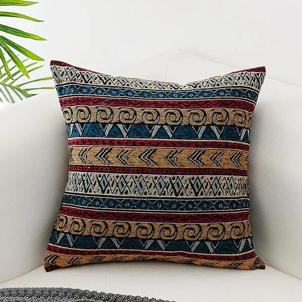 Bohemian Decorative Sofa Pillows, Geometric Pattern Chenille Throw Pillow for Couch, Decorative Throw Pillows