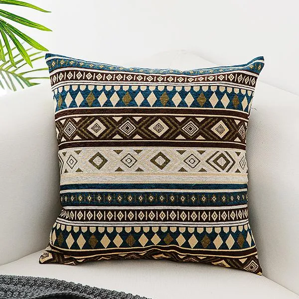 Bohemian Decorative Sofa Pillows, Geometric Pattern Chenille Throw Pillow for Couch, Decorative Throw Pillows