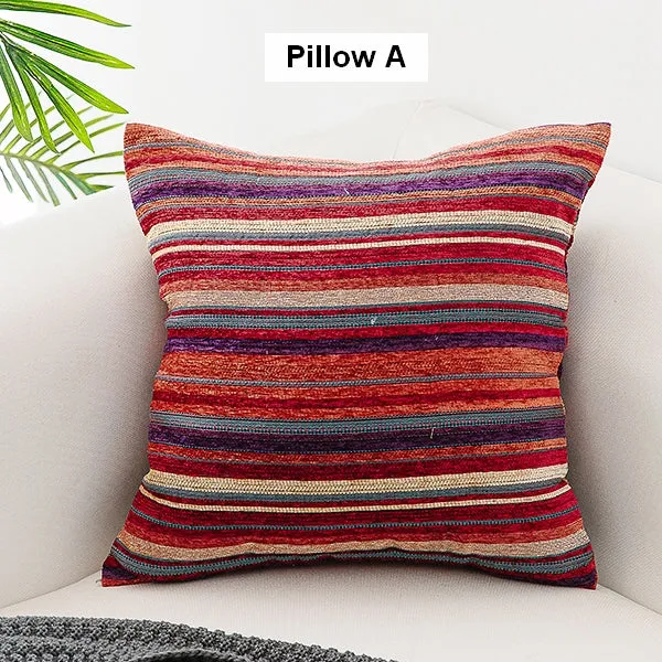 Bohemian Decorative Sofa Pillows, Geometric Pattern Chenille Throw Pillow for Couch, Decorative Throw Pillows