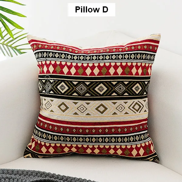 Bohemian Decorative Sofa Pillows, Geometric Pattern Chenille Throw Pillow for Couch, Decorative Throw Pillows