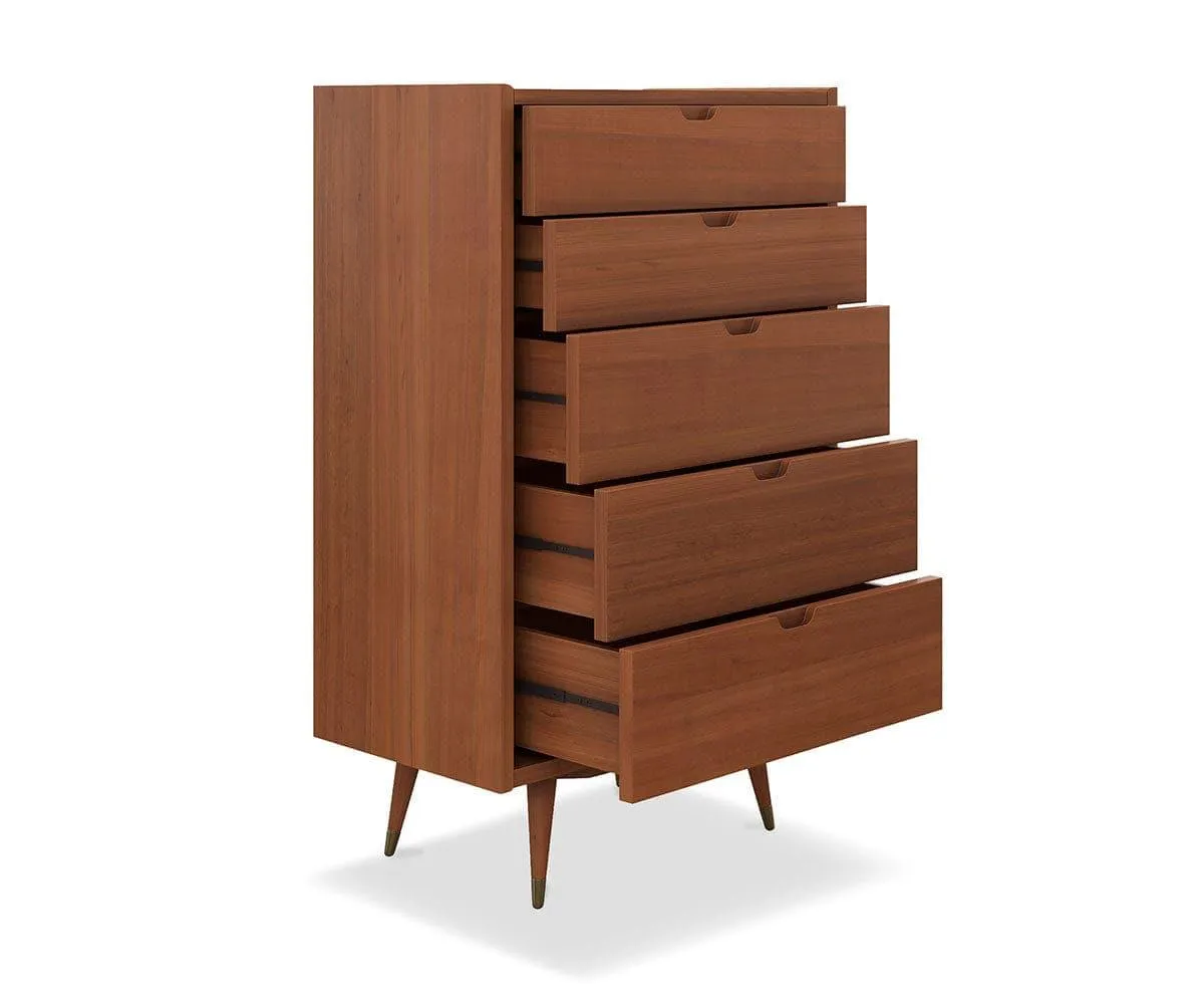 Bolig High Chest - Light Walnut Stain