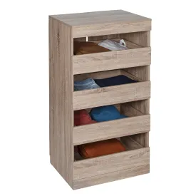 Brown Stackable Modular 4-Drawer Closet Organizer