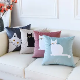 Cat Decorative Throw Pillows for Couch, Modern Sofa Decorative Pillows, Lovely Cat Pillow Covers for Kid's Room, Modern Decorative Throw Pillows