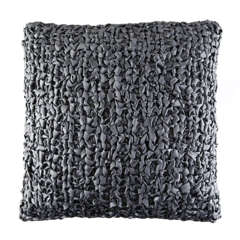 Charcoal Ribbon Knit Pillows by Ann Gish