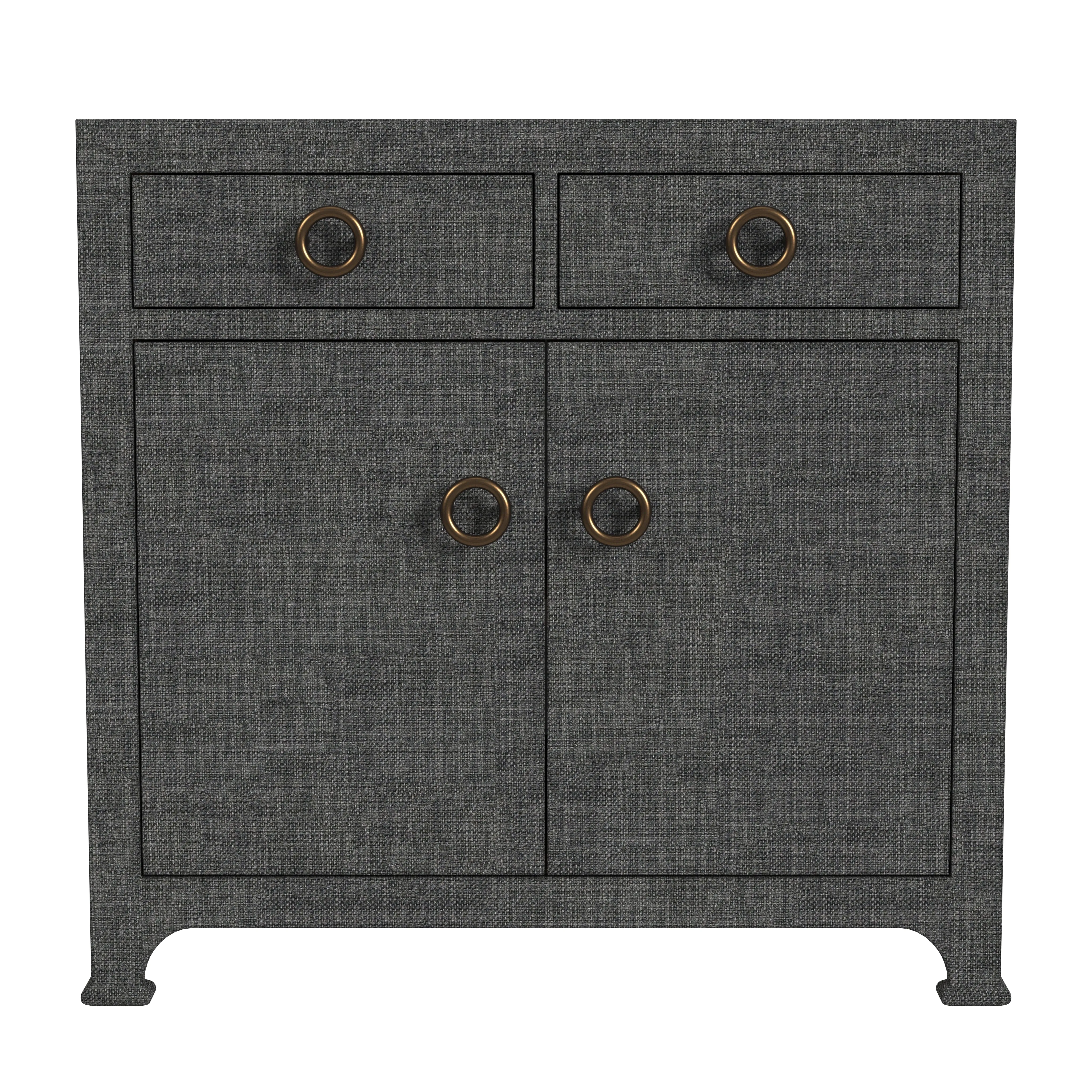 Chatham 2-Drawer Raffia Cabinet in Charcoal  9151420