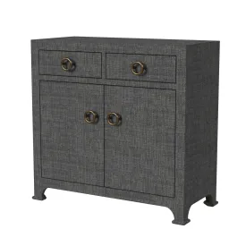 Chatham 2-Drawer Raffia Cabinet in Charcoal  9151420