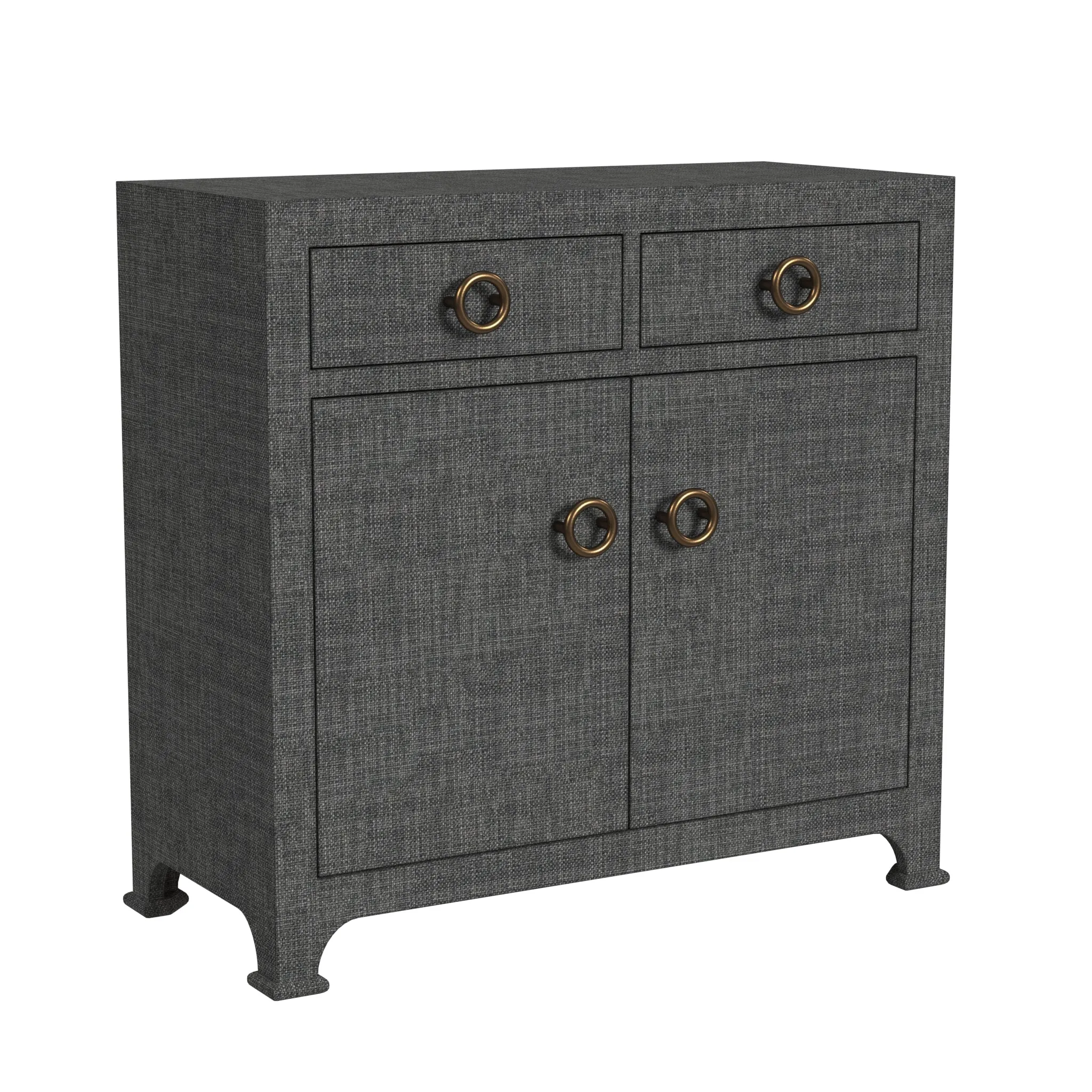 Chatham 2-Drawer Raffia Cabinet in Charcoal  9151420