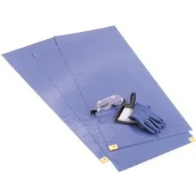 ChemoPlus Adhesive Contamination Control Floor Mat 18" x 46", Blue