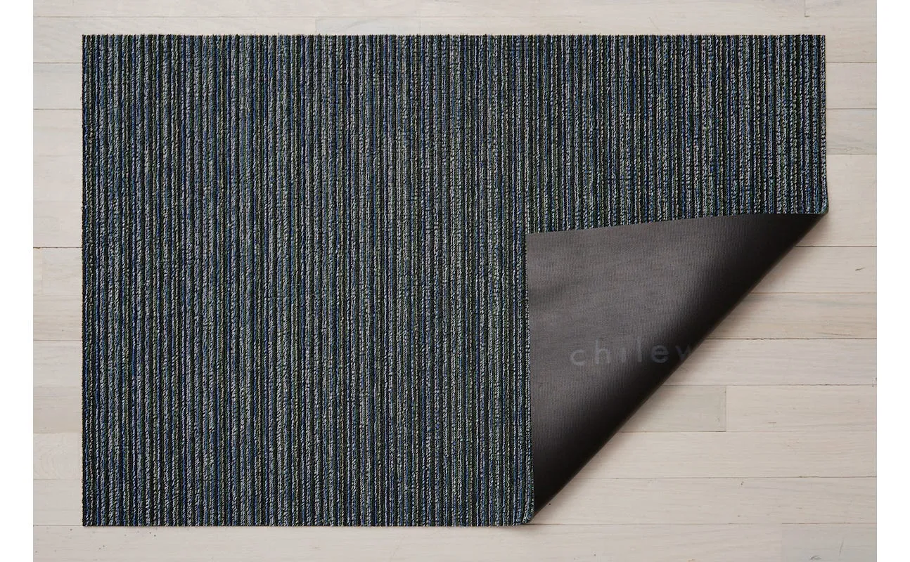 Chilewich Shag Utility Mat - Skinny Stripe - Blue