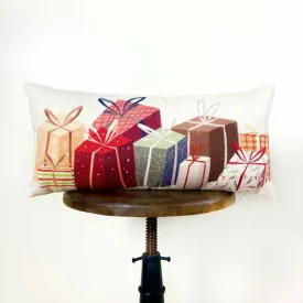 Christmas Gift Train | Throw Pillow Cover | 20x10 | Decorative Pillows