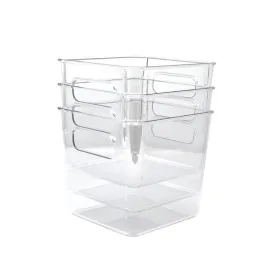 Clear Plastic Storage Bins 3pk 6in