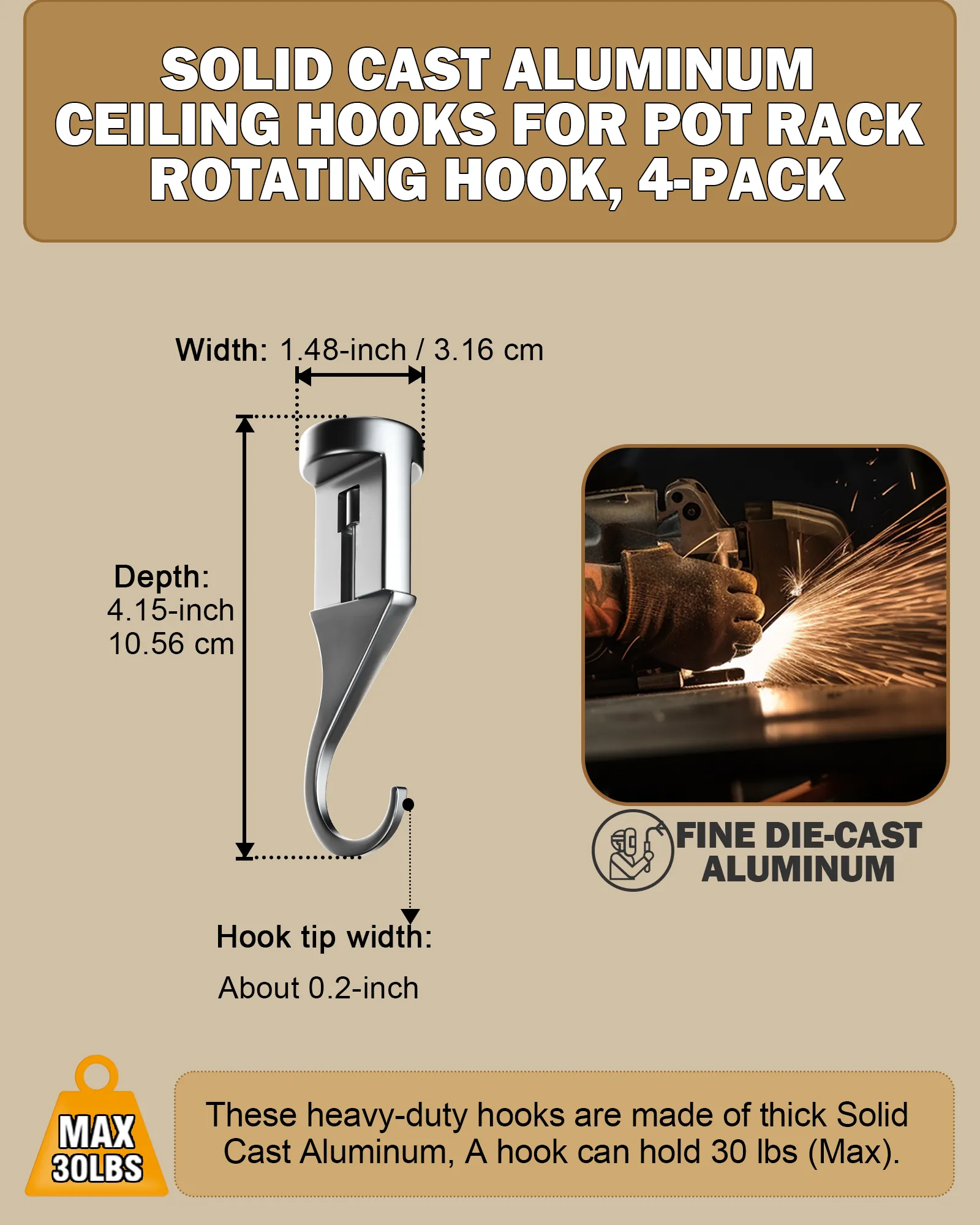 Cooks Standard Swivel Hooks 4-Pack