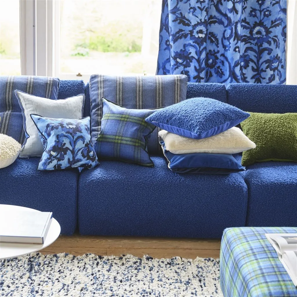 Designers Guild Cormo Cobalt Corduroy Decorative Pillow