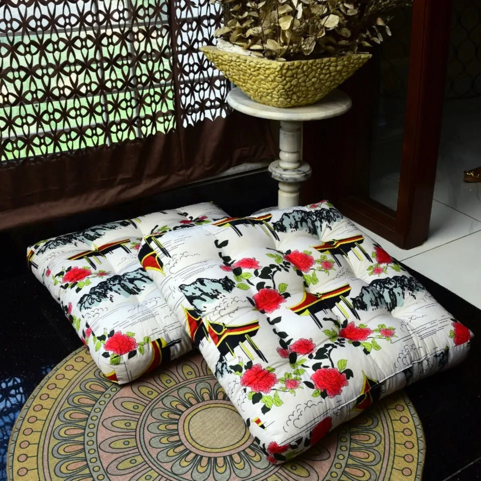 Digital Printed Square Floor Cushions-Angels Era