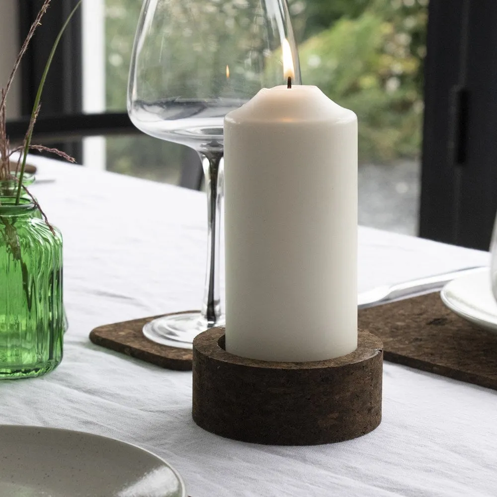 Eco Candle Holder | Smoked Cork